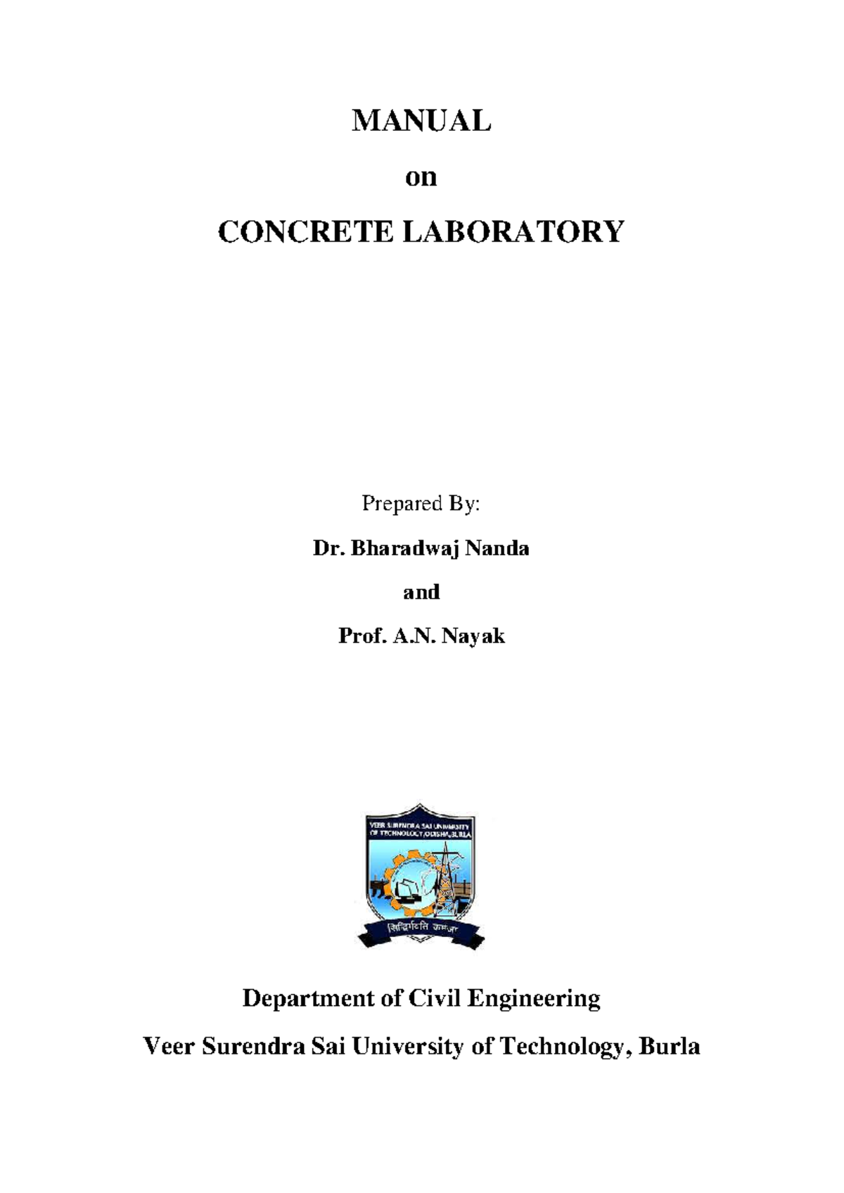 Material Manual - MMM: Concrete Laboratory Experiments and Safety ...