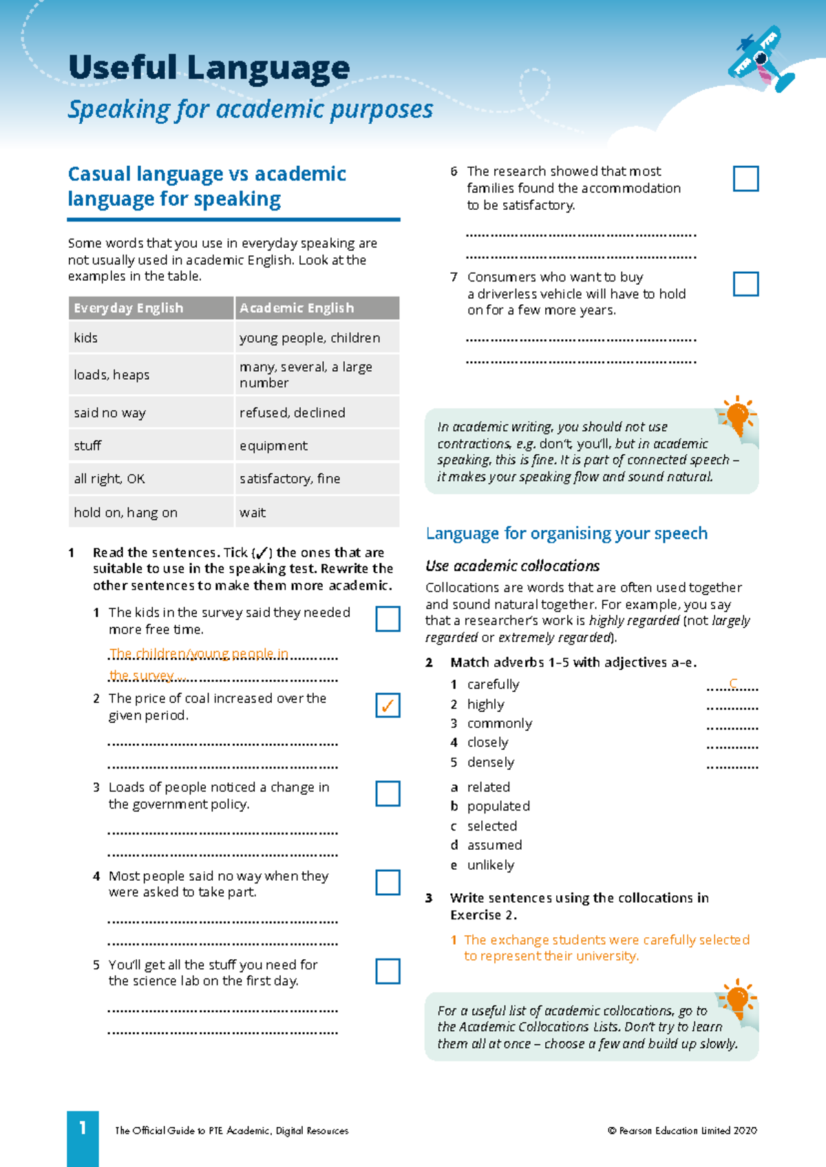 Useful Language for Speaking - Useful Language Speaking for academic ...