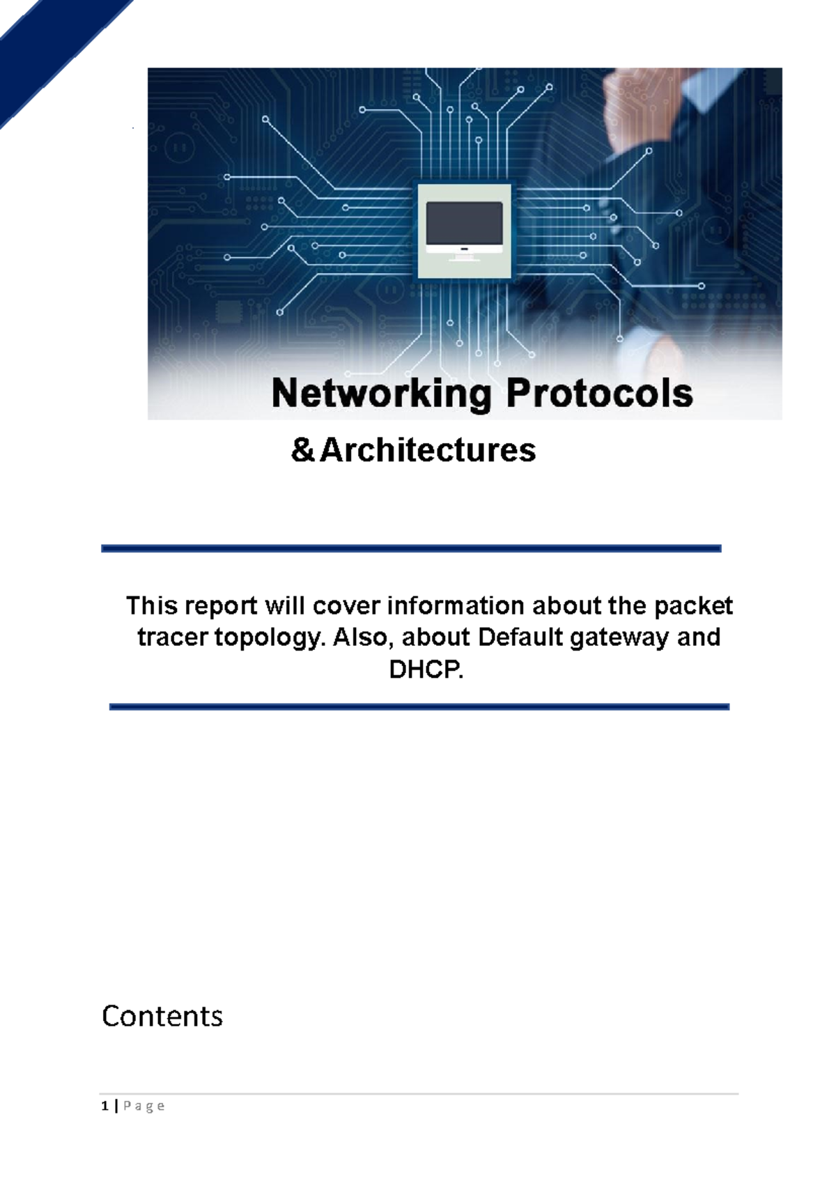 Assignment 1: Full Report on Packet Tracer, DHCP, and Gateway - Studocu
