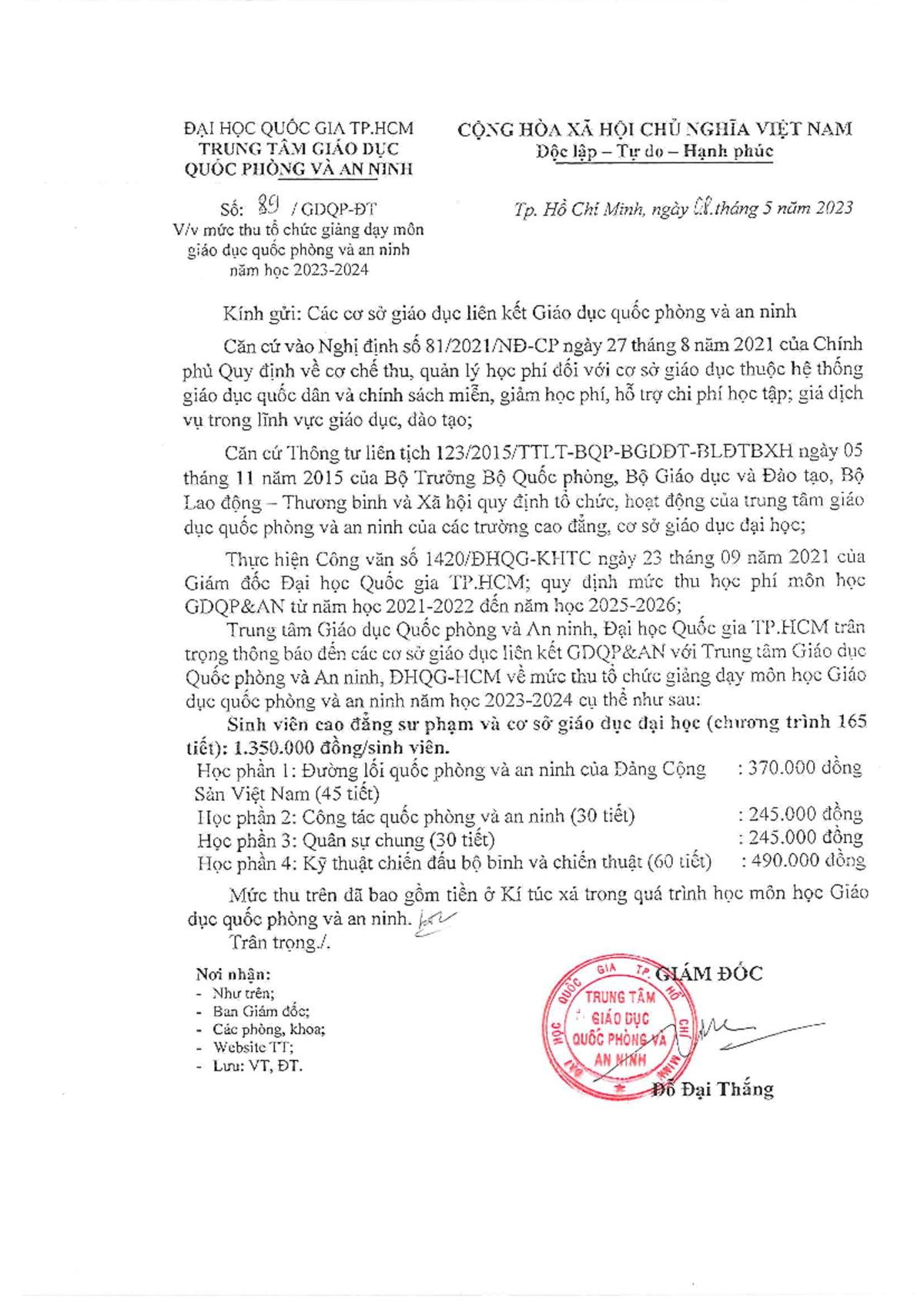 2023 Học-phí-GDQP - dsadsa - Law entertainment - Studocu