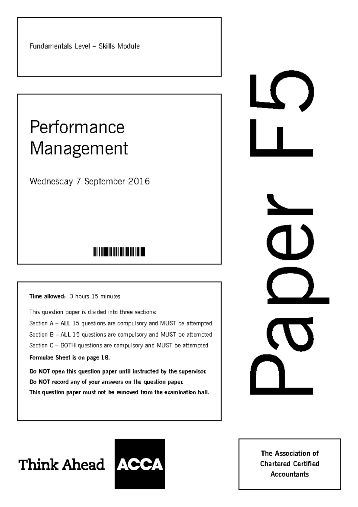Performance Management Mock Exam - Fundamental Skills Module (F) - Studocu