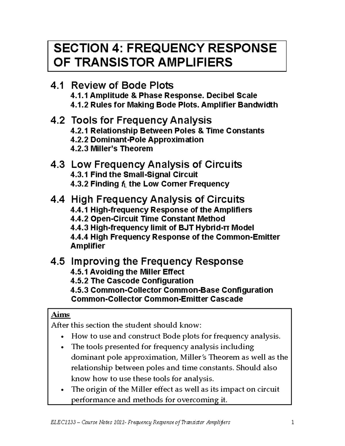 Frequency Response Lecture Notes for Weeks 1-5 - ELEC2133 Circuit ...