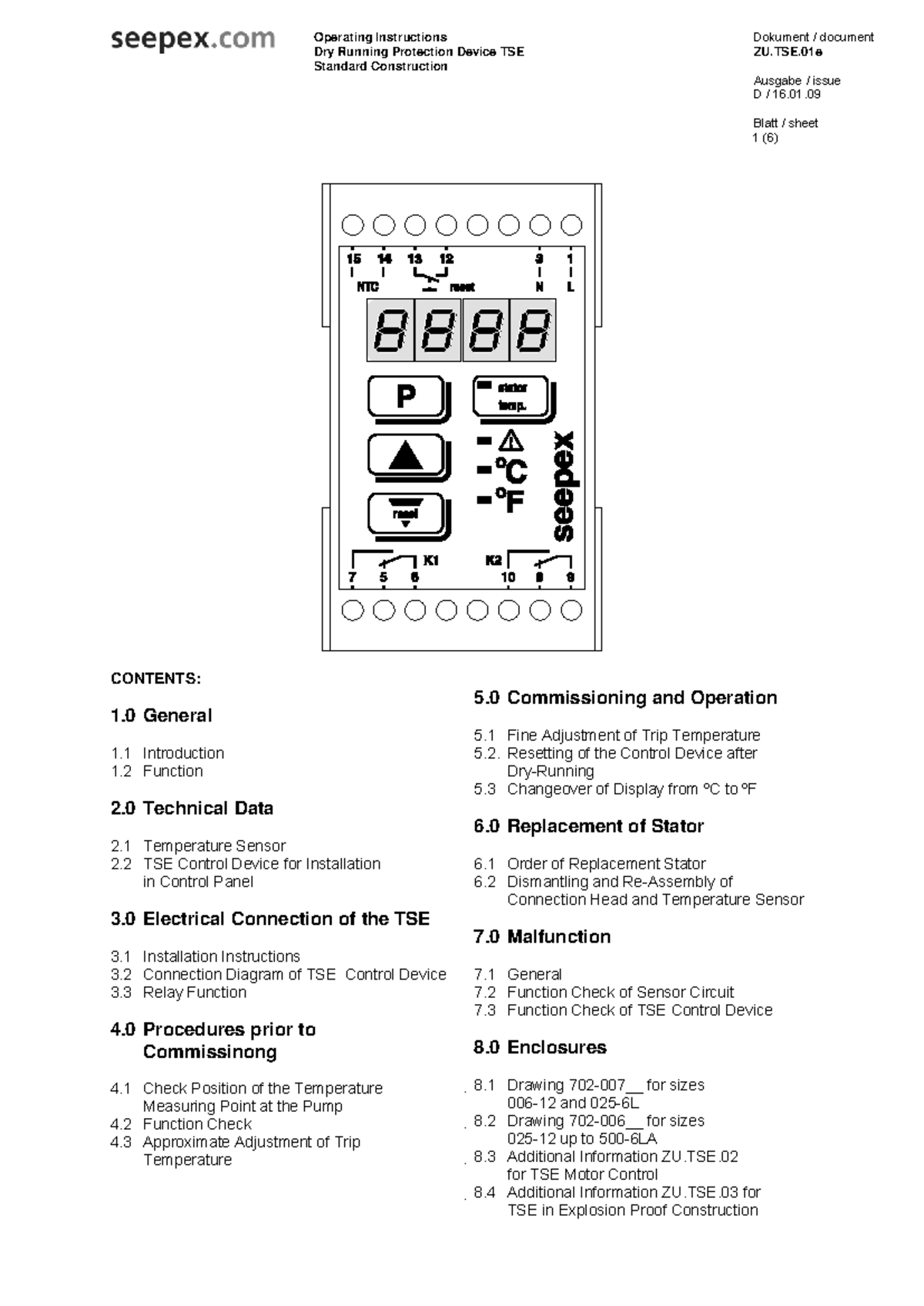 ZU.TSE.01e - Operating Instructions for Dry Running Protection Device ...