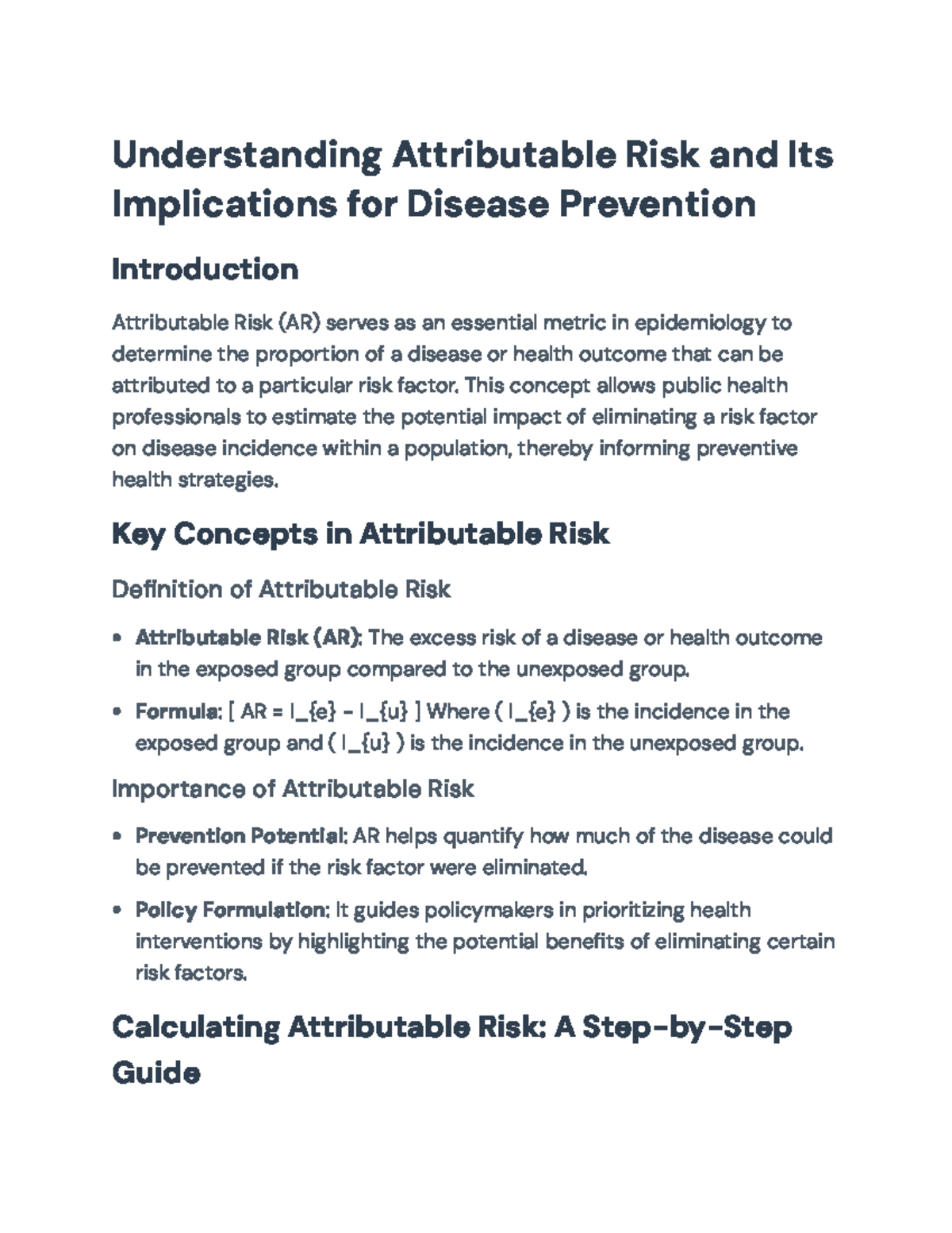 Understanding Attributable Risk (AR) in Disease Prevention: A Guide ...