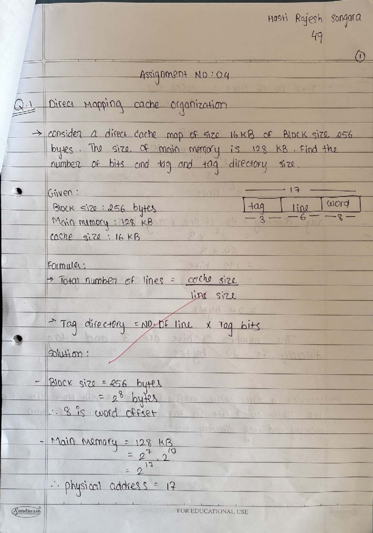 Cache Memory Analysis and Design - COA Assignment 4 - Studocu