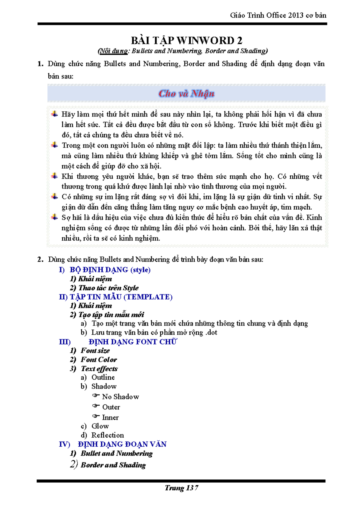 Bài Tập Thực Hành MS Word (WINWORD 2, 3, 5, 6) - Các Chức Năng Cơ Bản ...