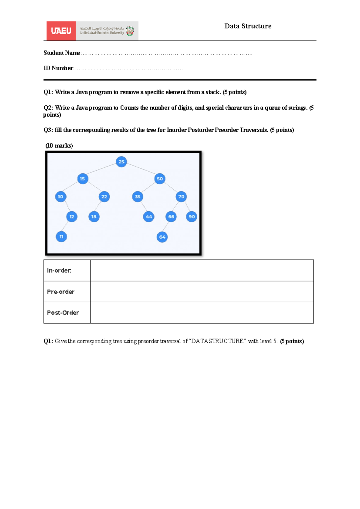 Assignment 2 - solve - Data Structure Student - Studocu