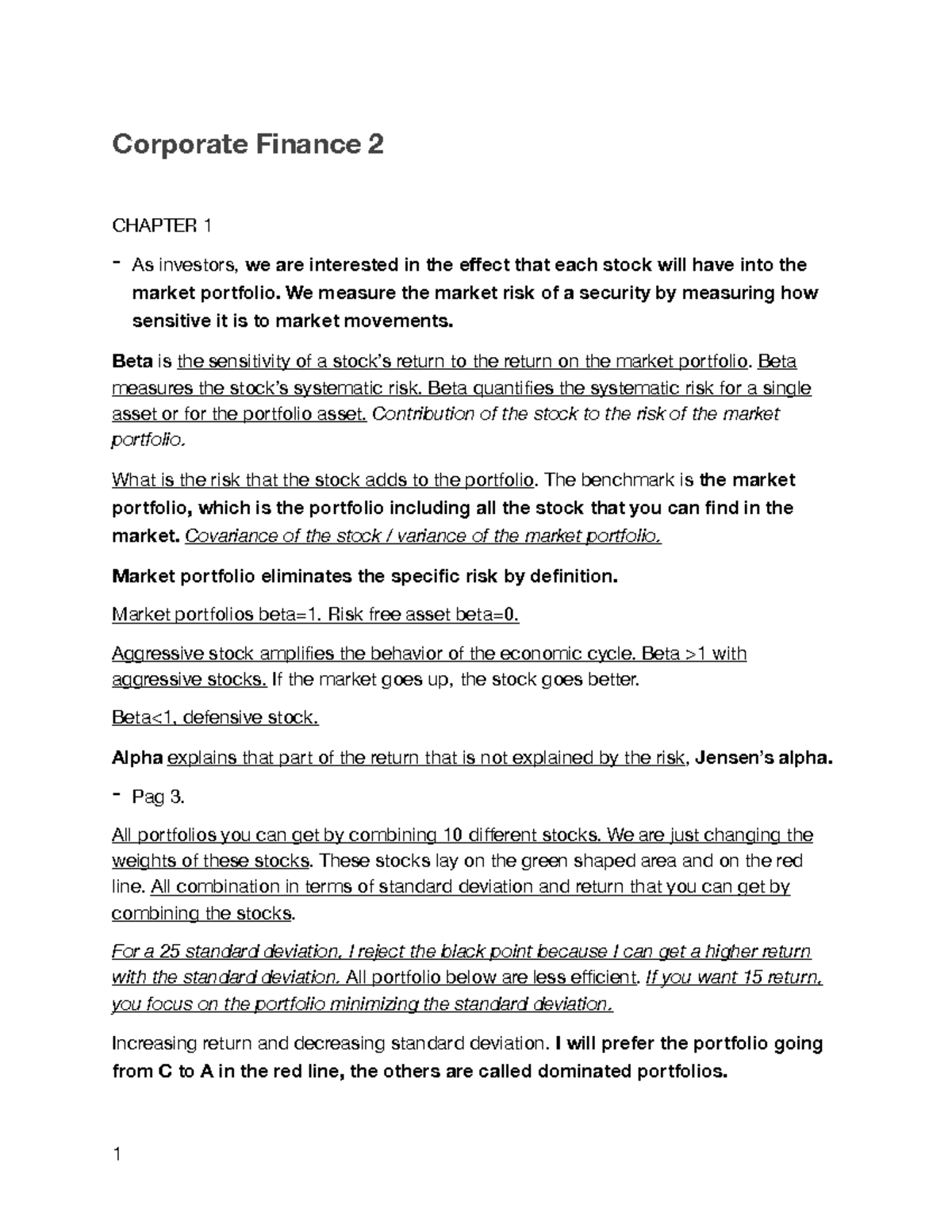 Corporate Finance 2 MIDTERM STUDY NOTES (2024-2025) - Studocu