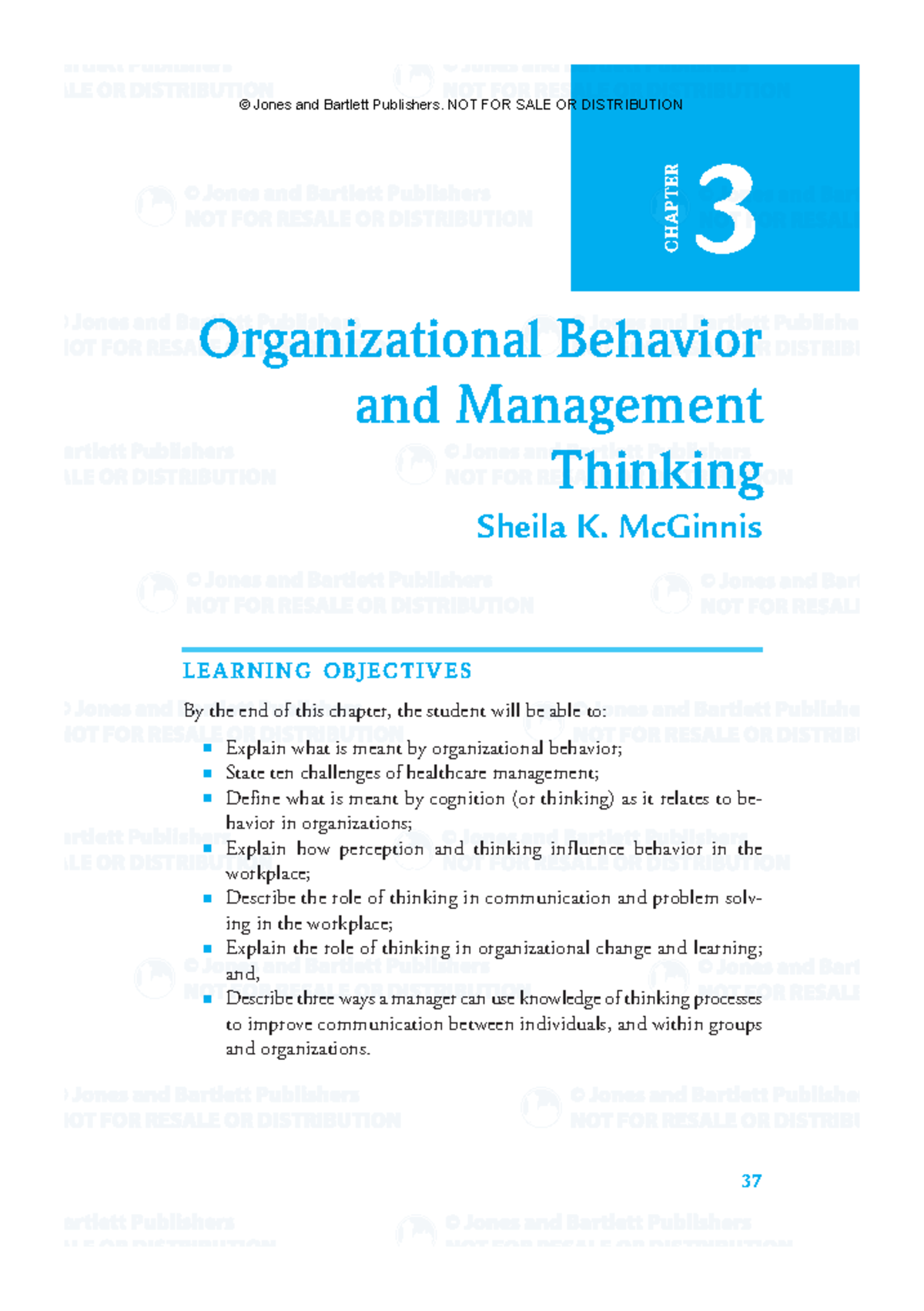 Organizational Management - 37 CHAPTER 3 Organizational Behavior and ...