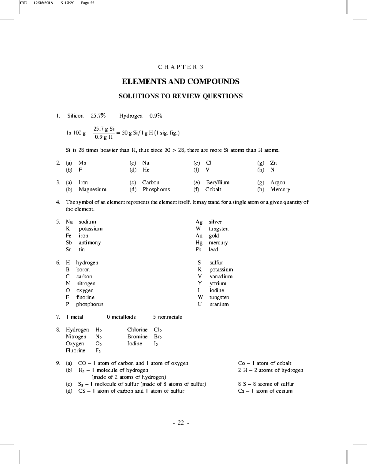 Ch03 - ............... - C H A P T E R 3 ELEMENTS AND COMPOUNDS ...