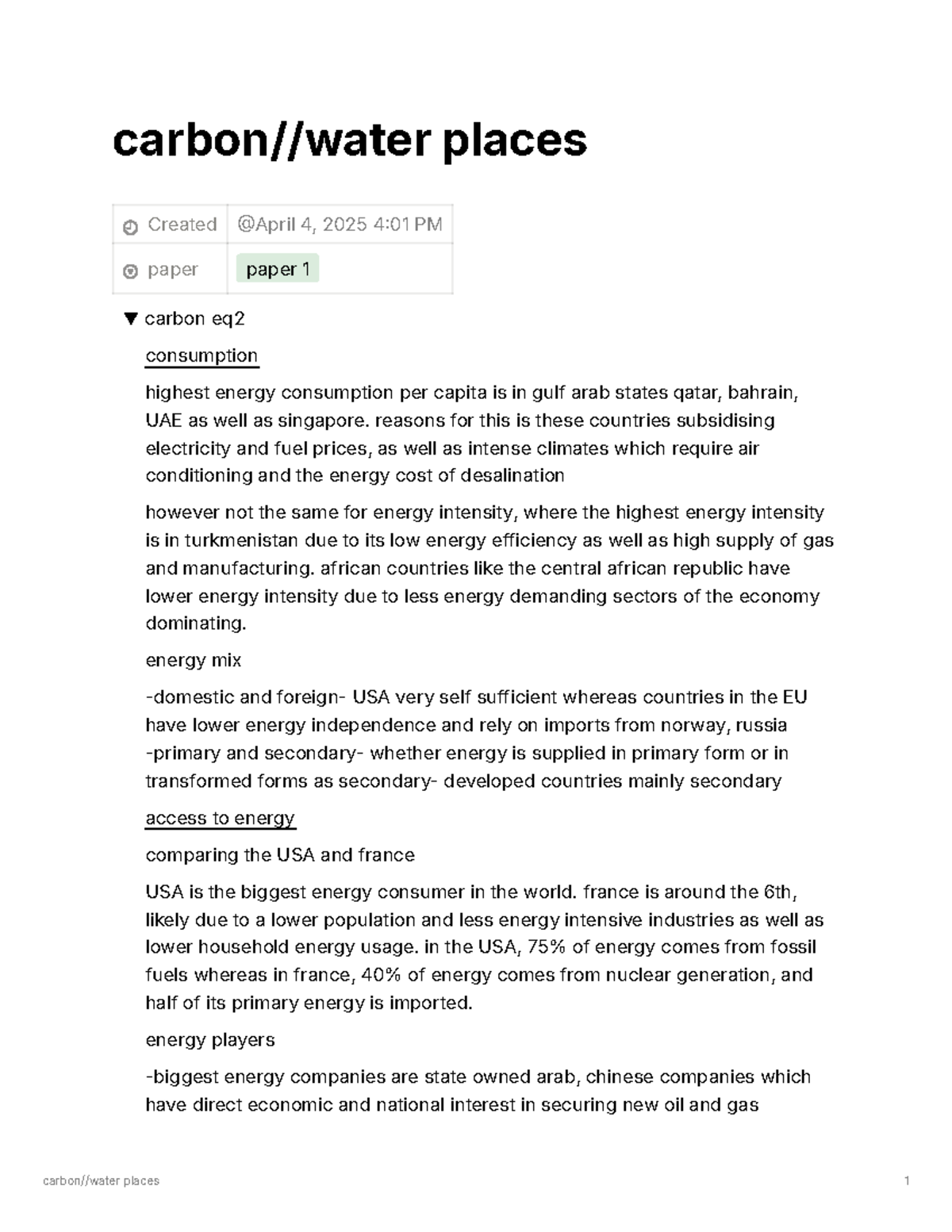 Carbon and Water EQ2 & EQ3: Edexcel A Level Geography Insights - Studocu