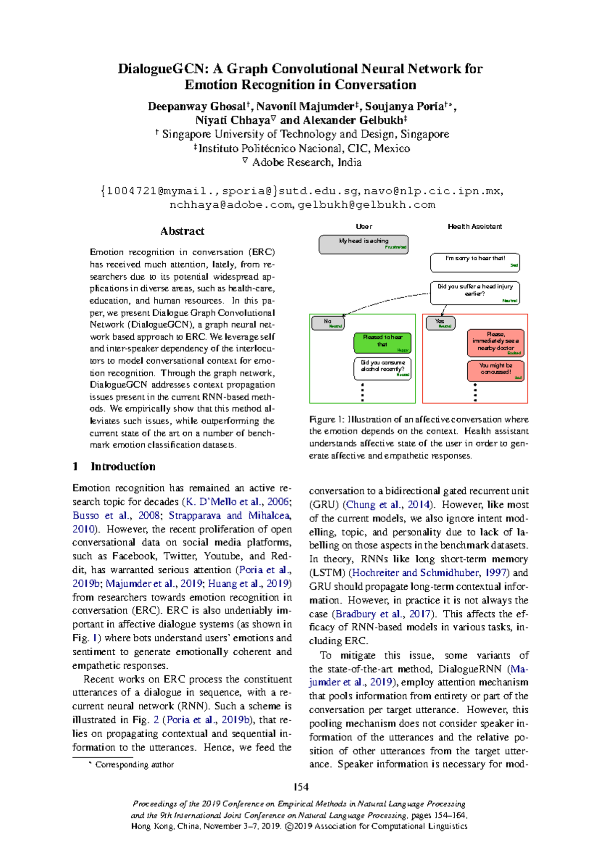 DialogueGCN: Graph Convolutional Neural Network for Emotion Recognition ...