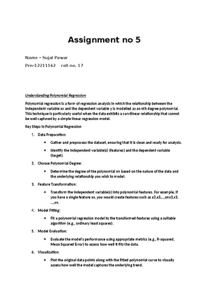 17 SI Assignment 3 - Regularization Techniques in Linear Regression ...