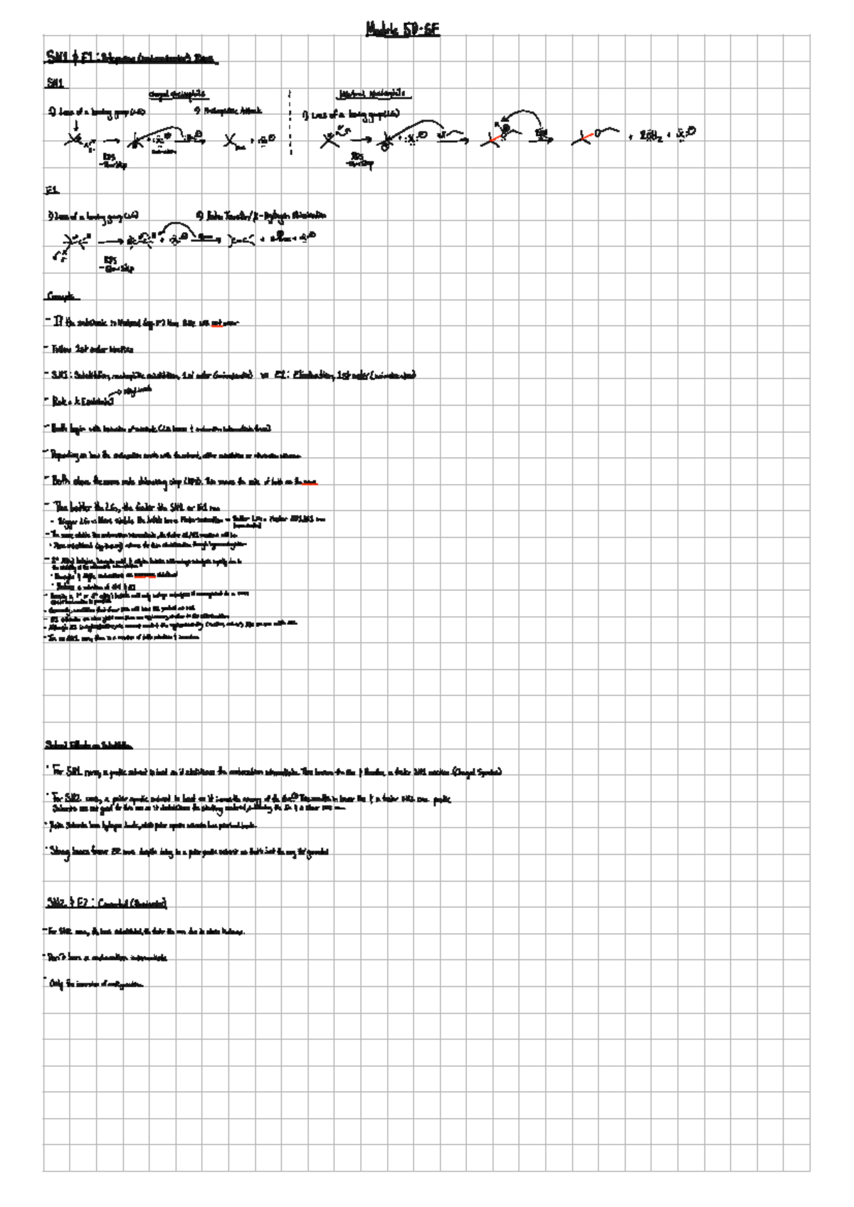 Module 5 Notes - Summary - Module SN1 E1 : Stewise (unimoleculer) Rens ...