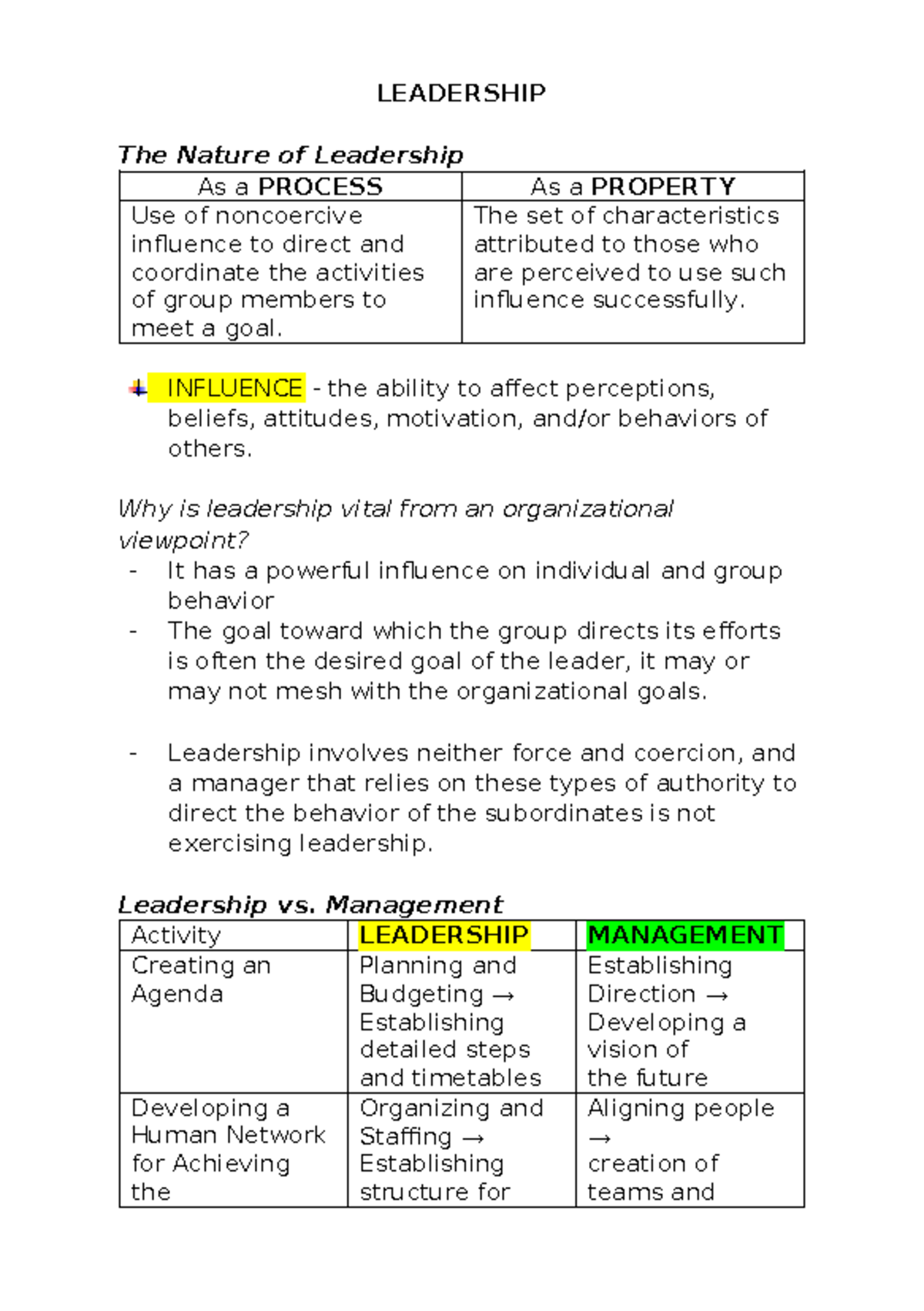 HBO Leadership Notes (Final Exam) - Studocu