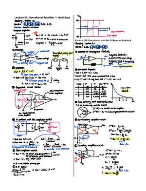 Week 4 - lecture notes from week 3 - Lecture #11: Operational Amplifier ...