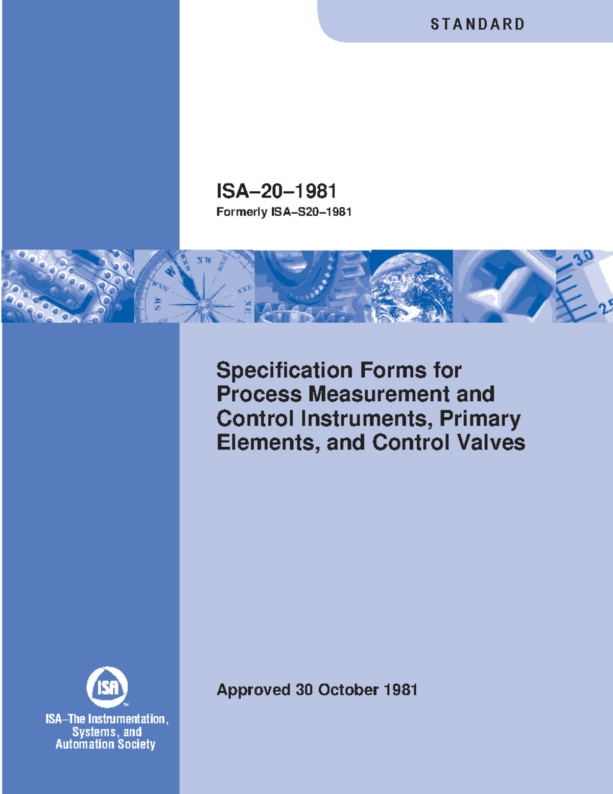 ISA S20 Specification Forms for Process Measurement & Control Instruments - Document Preview
