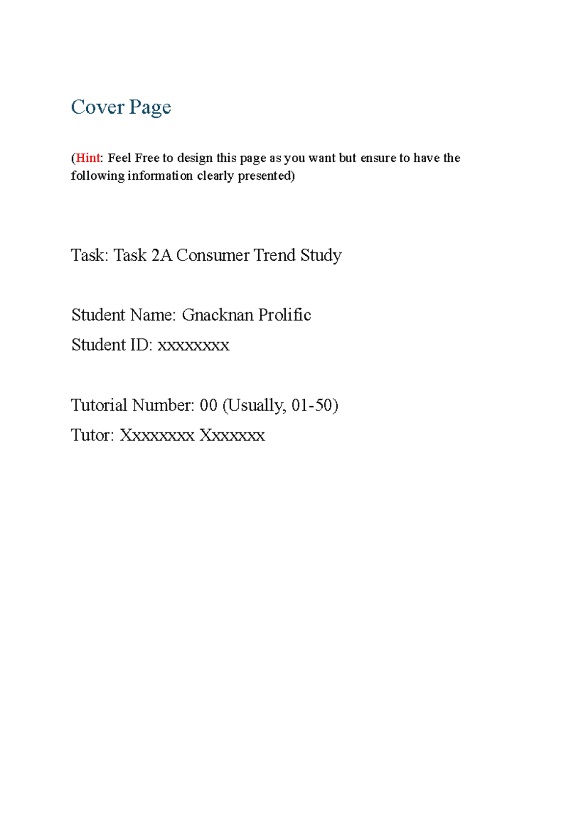 Consumer Trend Study (Task 2A) on Gen Z Beverage Preferences - Studocu