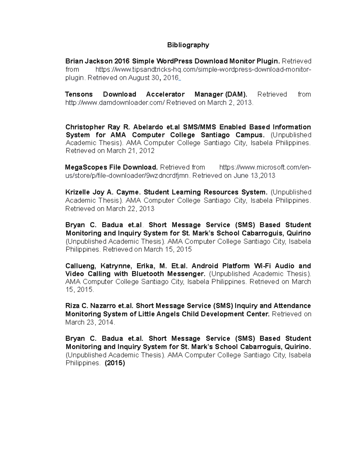 D - Bibliography - Appendix For thesis Appendix For thesis ...