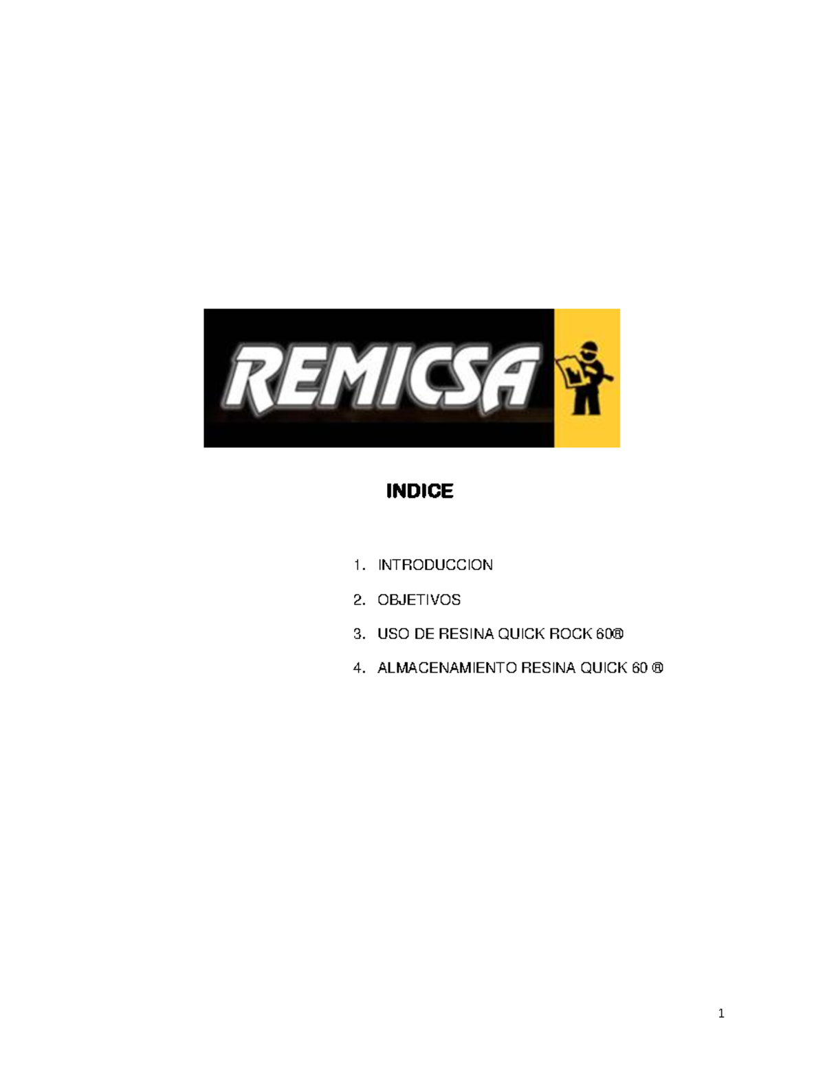 Manual de Uso y Almacenamiento de Resina Quick Rock 60 - Studocu