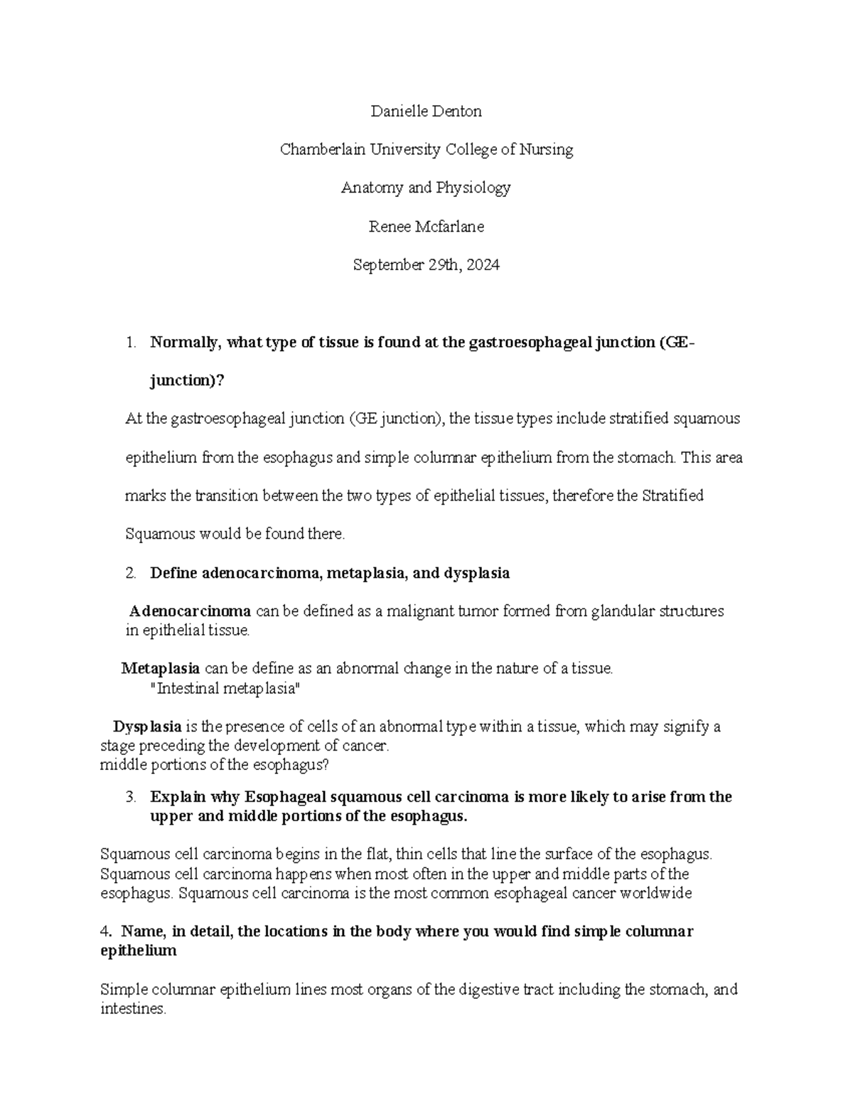 A&P Week 4 Case Study: Tissue Types and Cancer Definitions - Studocu
