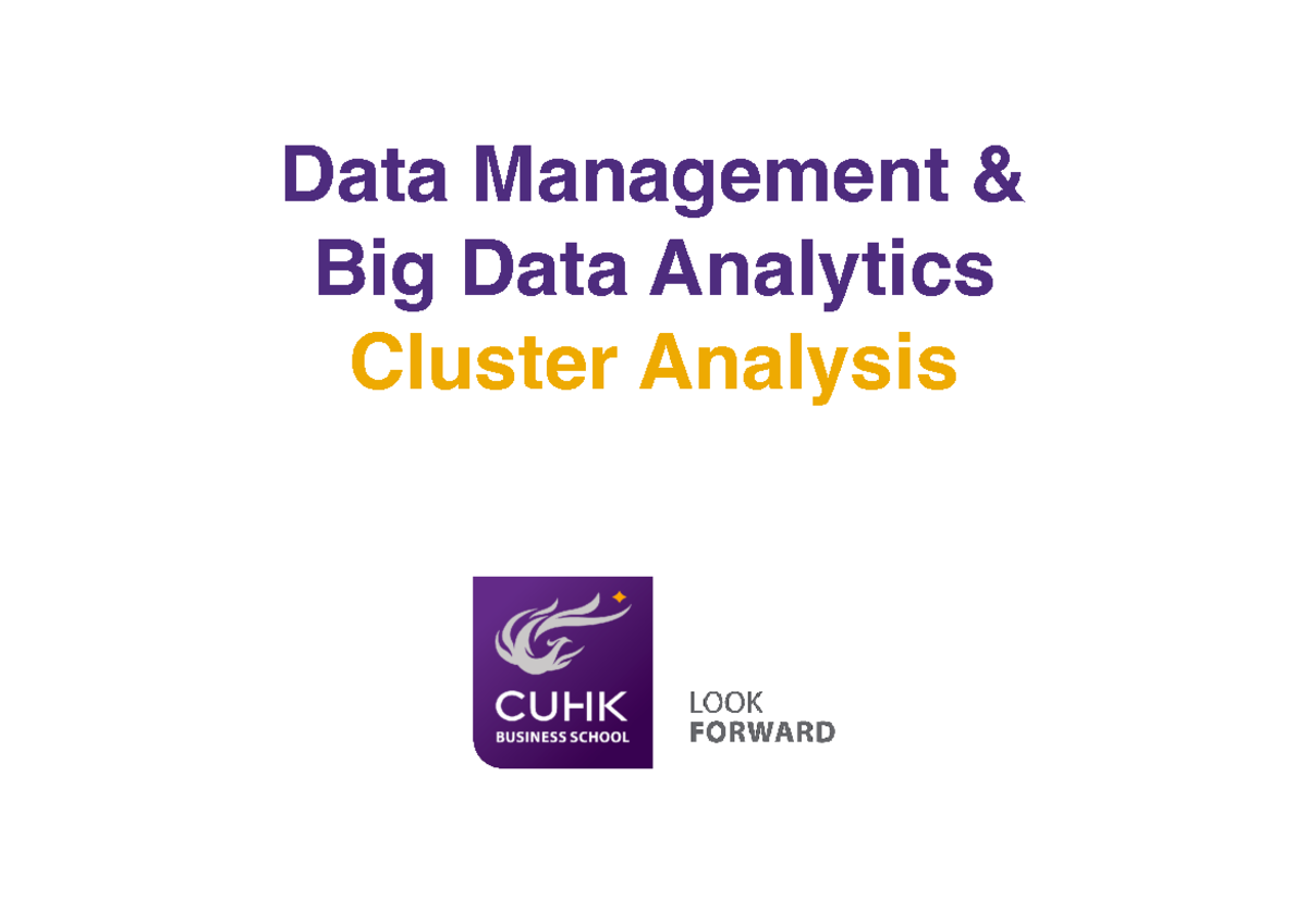 12 - Cluster Analysis Notes for Data Management Course - Studocu