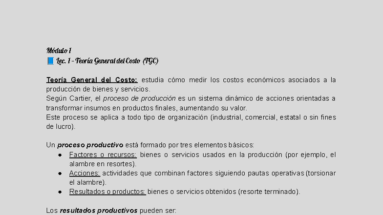 Módulo 1 Lec. 1: Teoría General del Costo (TGC) y Contabilidad de ...