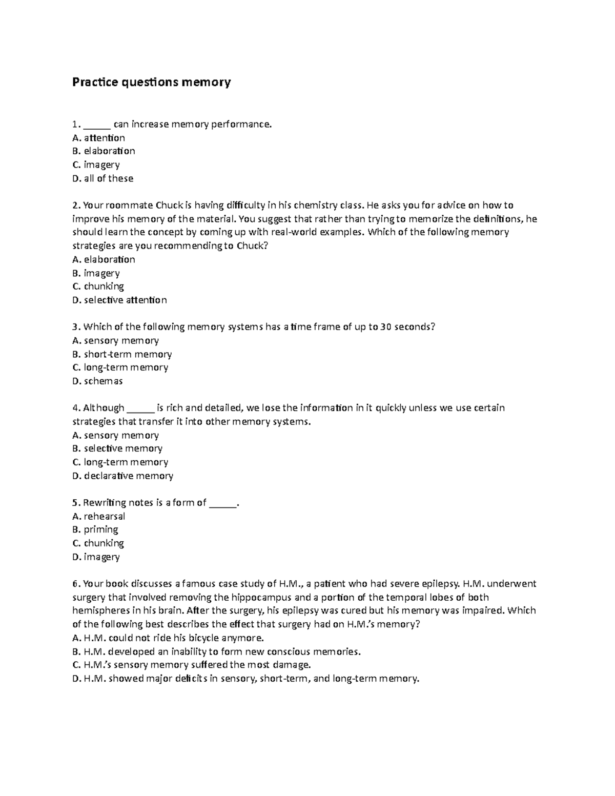 TCL Practice questions memory 2 - Practice questions memory _____ can ...