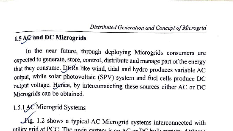 Mod1 Dgsg Notes On Distributed Generation And Microgrid Concepts