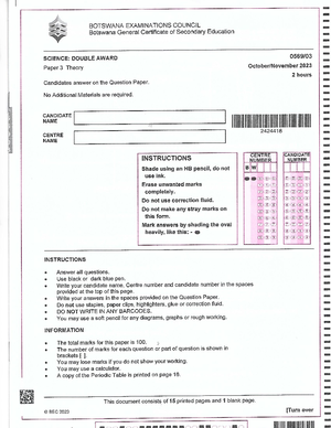 JCE Science Paper 2 - Revision booklet - CRACKiT Tuition Botswana Term ...