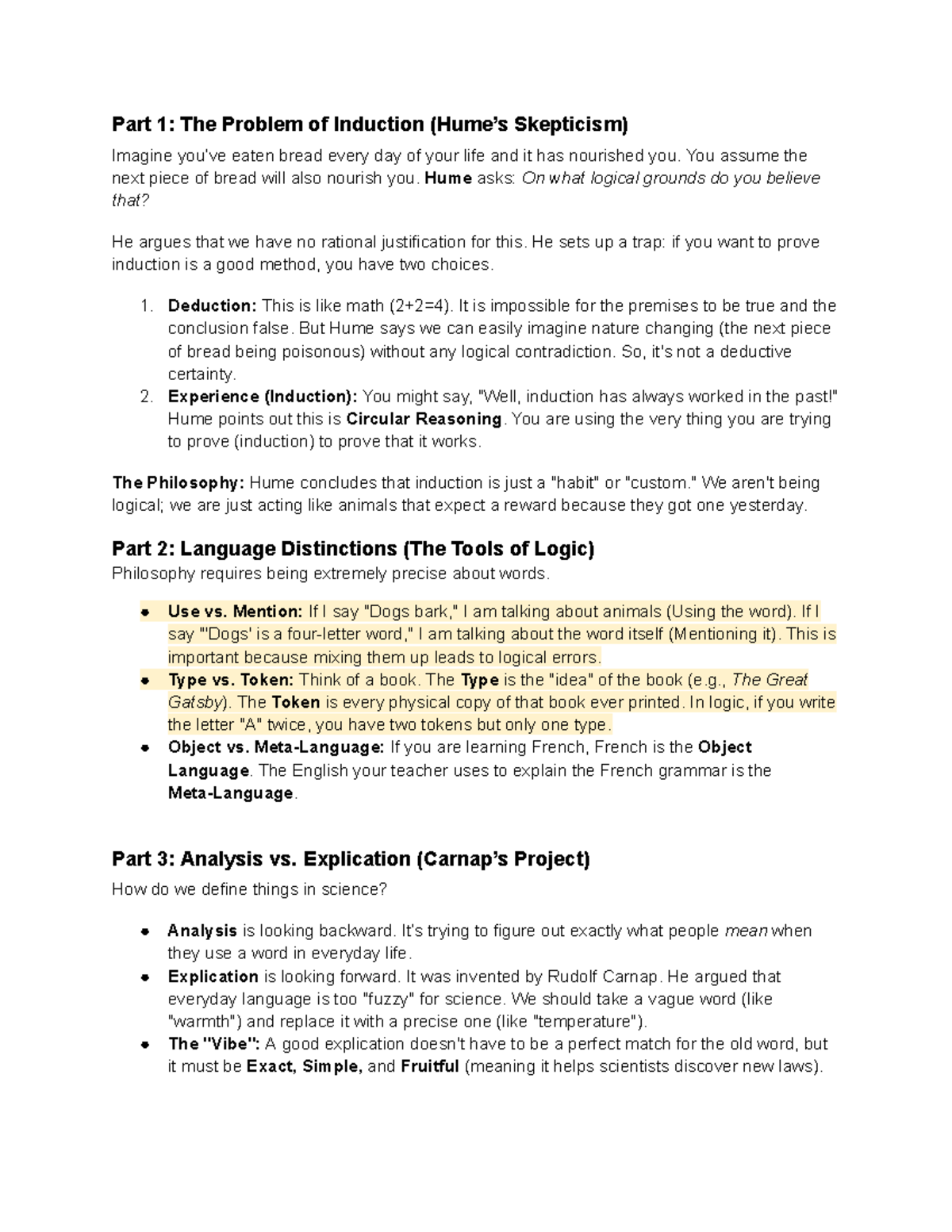 PHIL 101: Induction Skepticism and the Tools of Logic Analysis - Studocu
