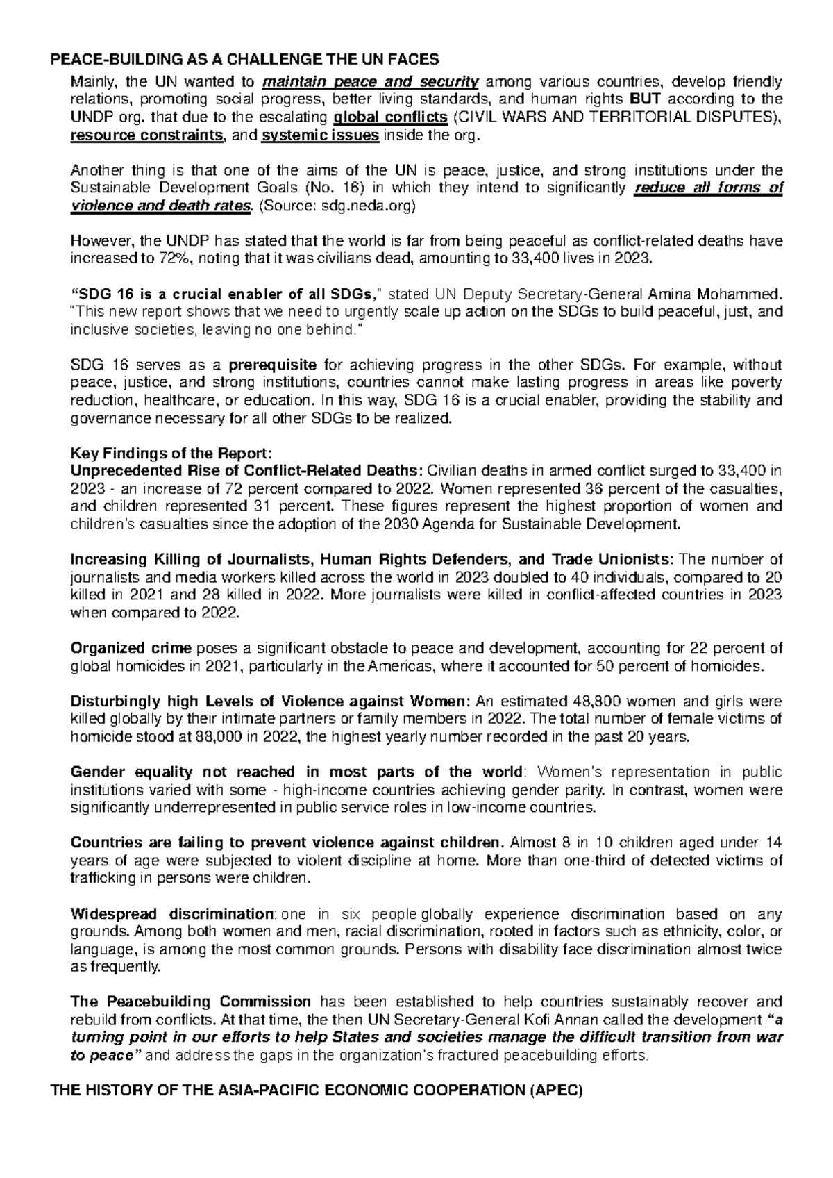 APEC Report: Challenges and Progress in Economic Cooperation and Peace ...
