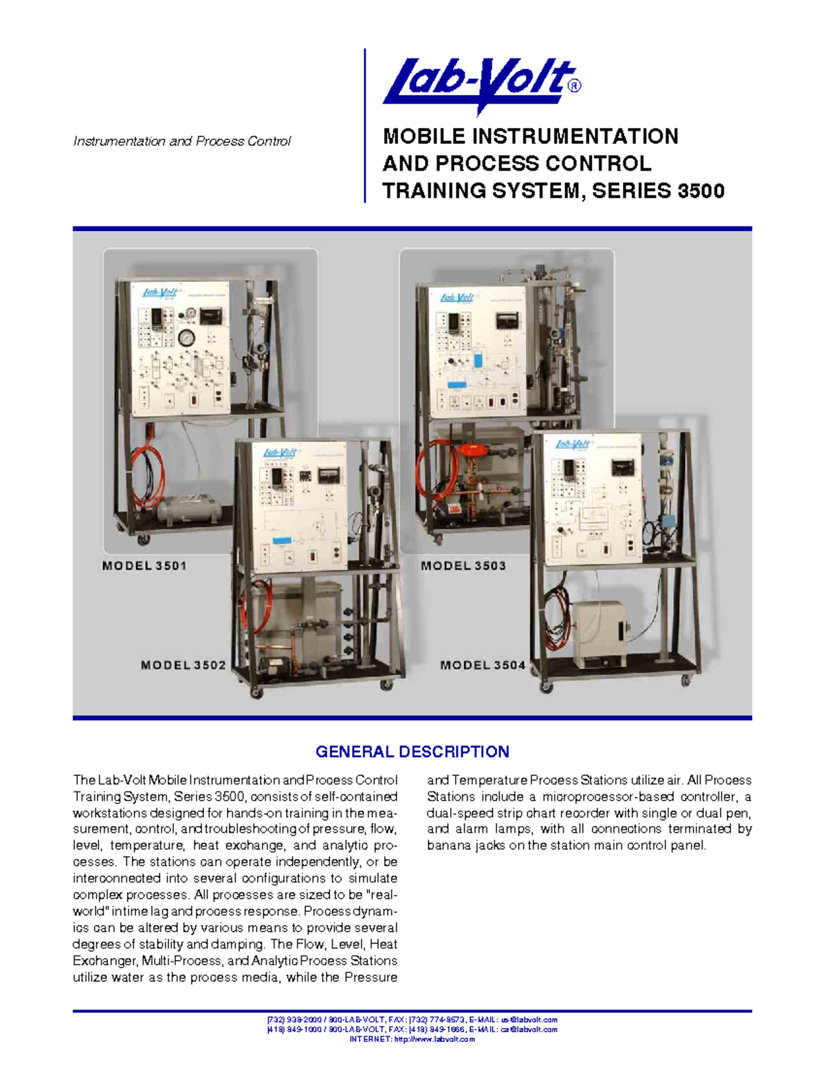 Lab Volt Mobile Instrumentation and Process Control Training System ...