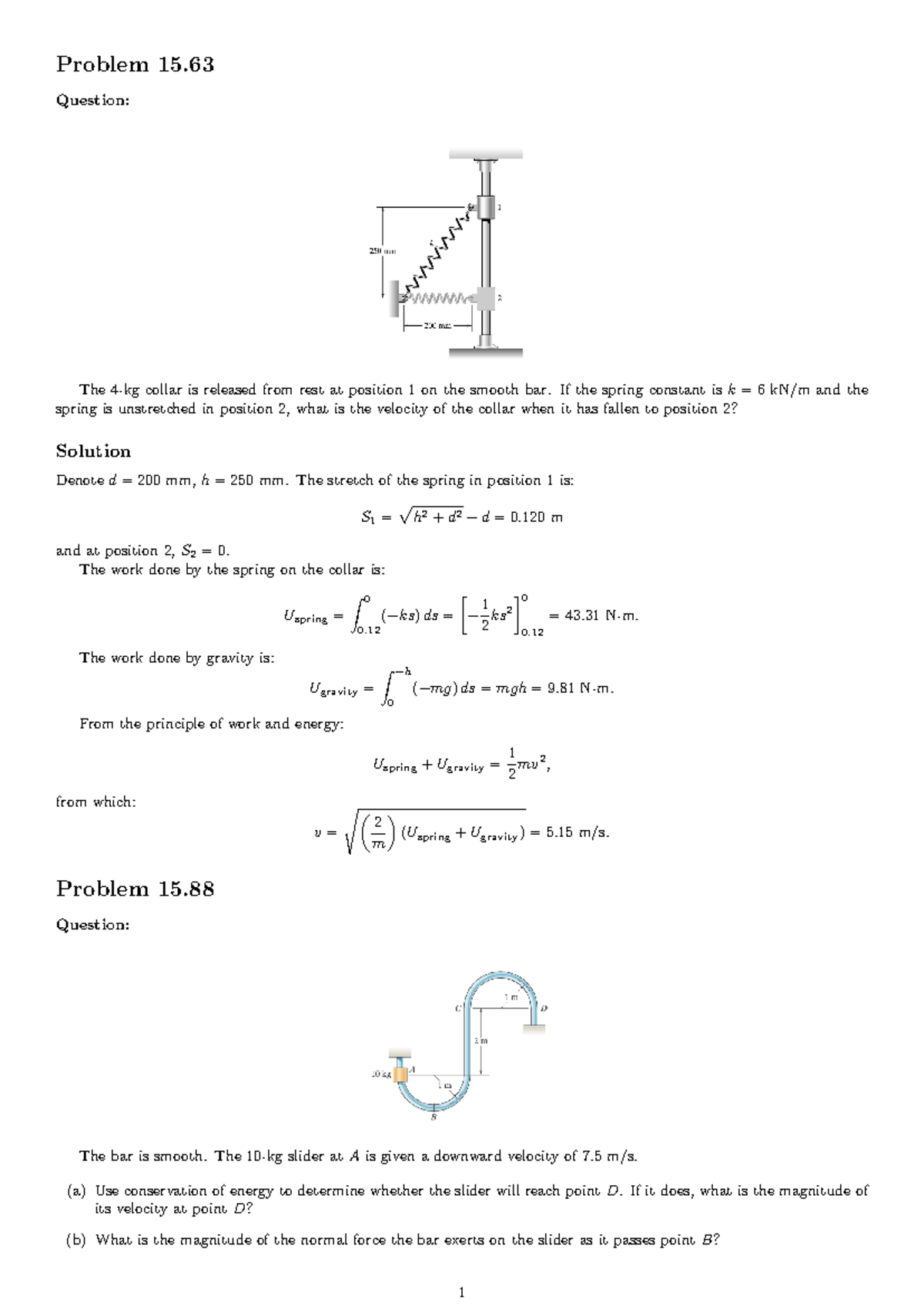 Dynamics Practice Problems - Velocity Calculations (Dynamics 101) - Studocu