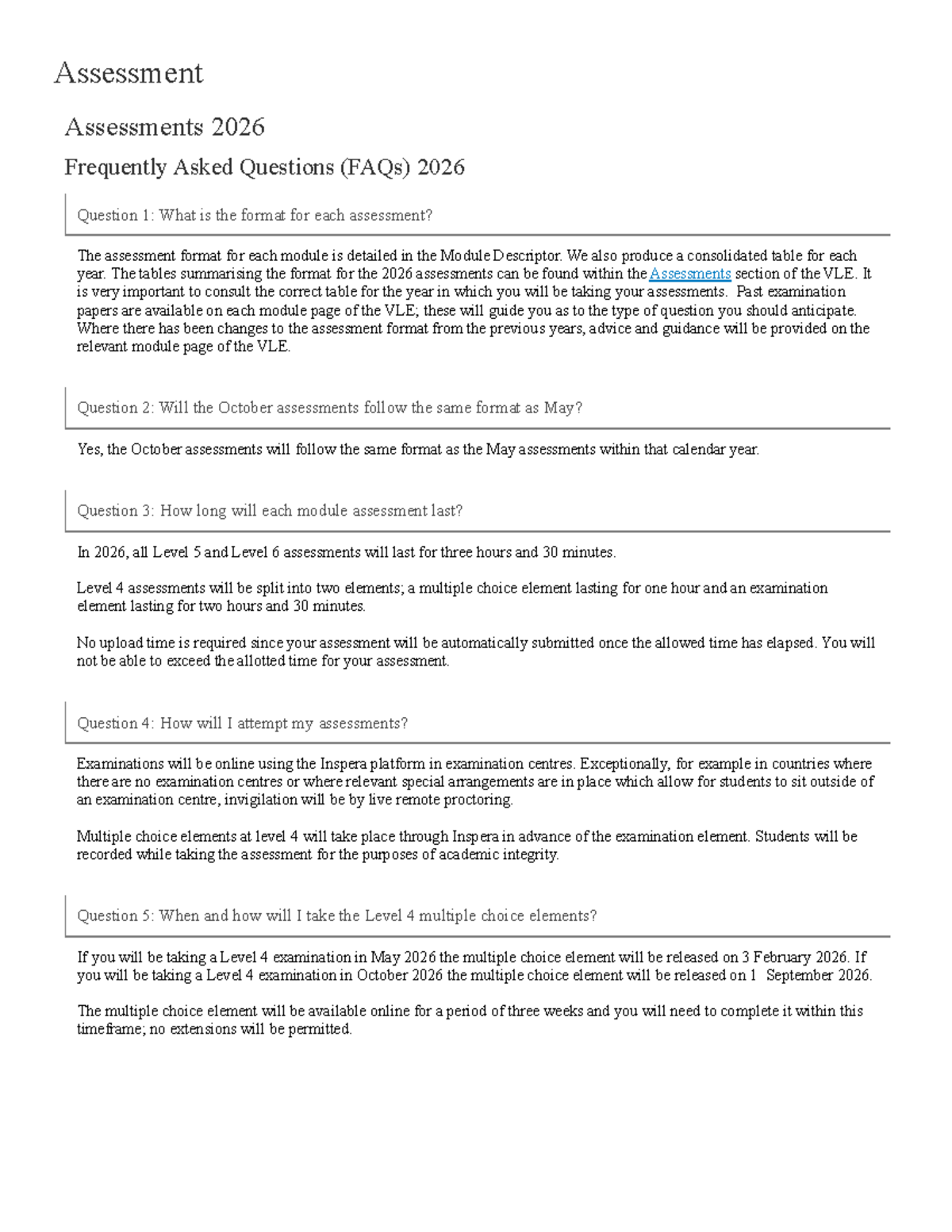 Assessment FAQs 2026: Format & Guidelines for UGLaws - Studocu