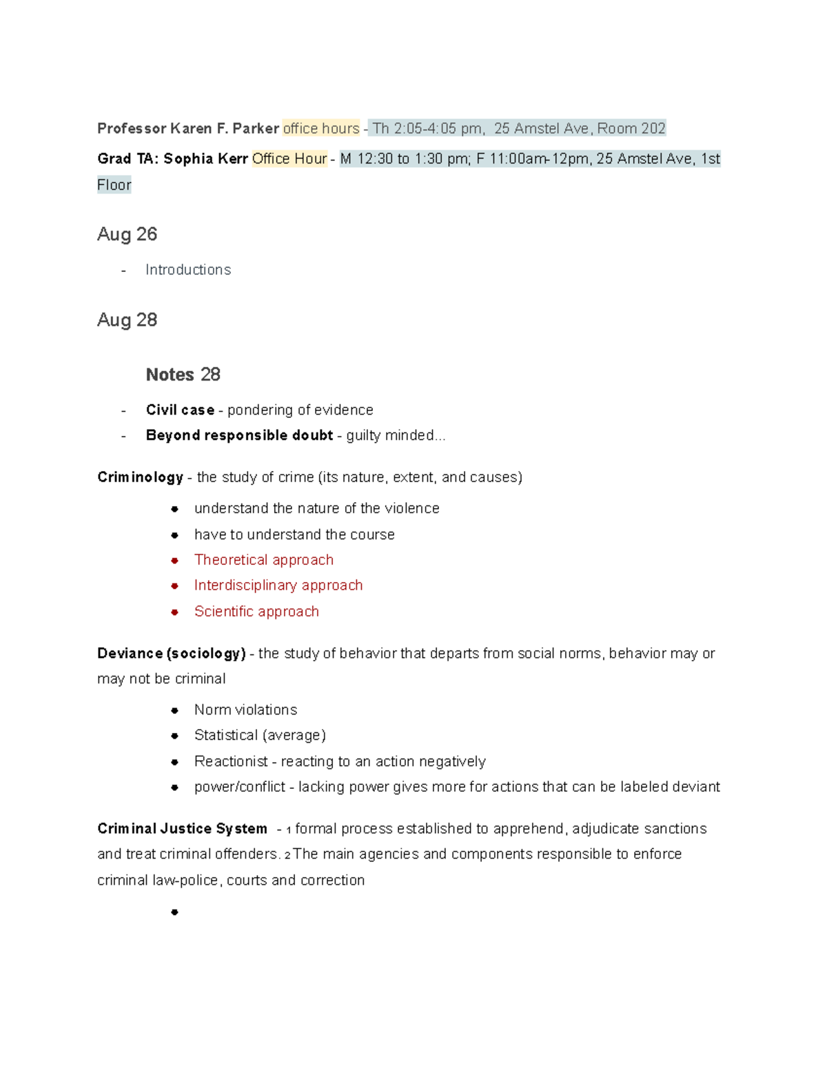 Criminology and Criminal Justice Notes - CRJ 101 - Fall 2023 - Studocu