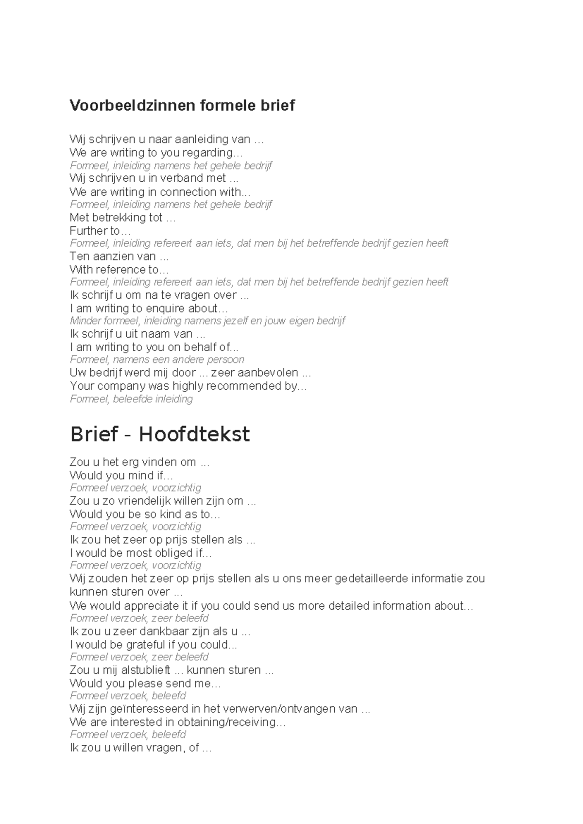 Formele Brief Voorbeeldzinnen: Tips & Structuur Guide - Studeersnel