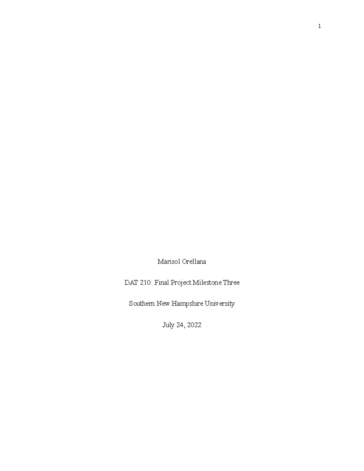 DAT 210 Final Project Milestone Three: Data Quality Assessment - Studocu