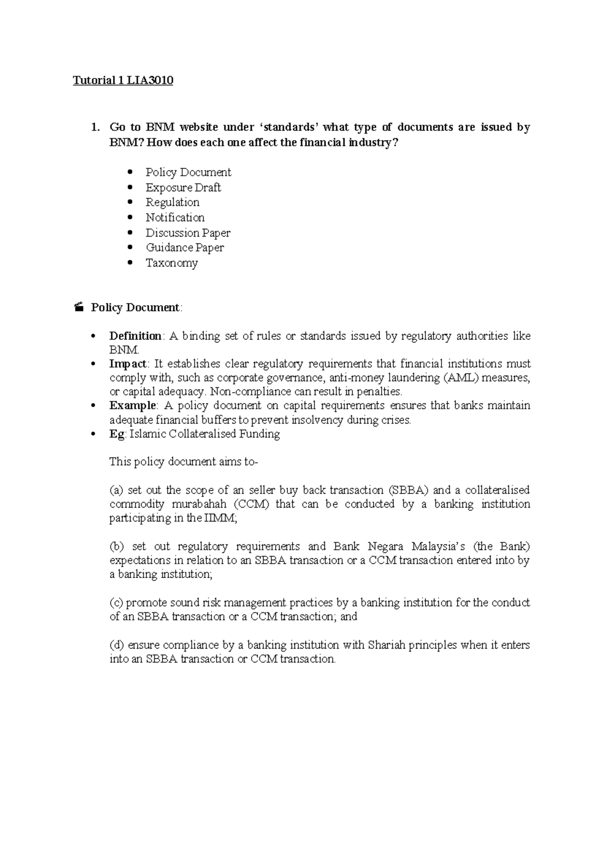 LIA 101: Tutorial 1 - Understanding BNM & SC Regulatory Frameworks ...