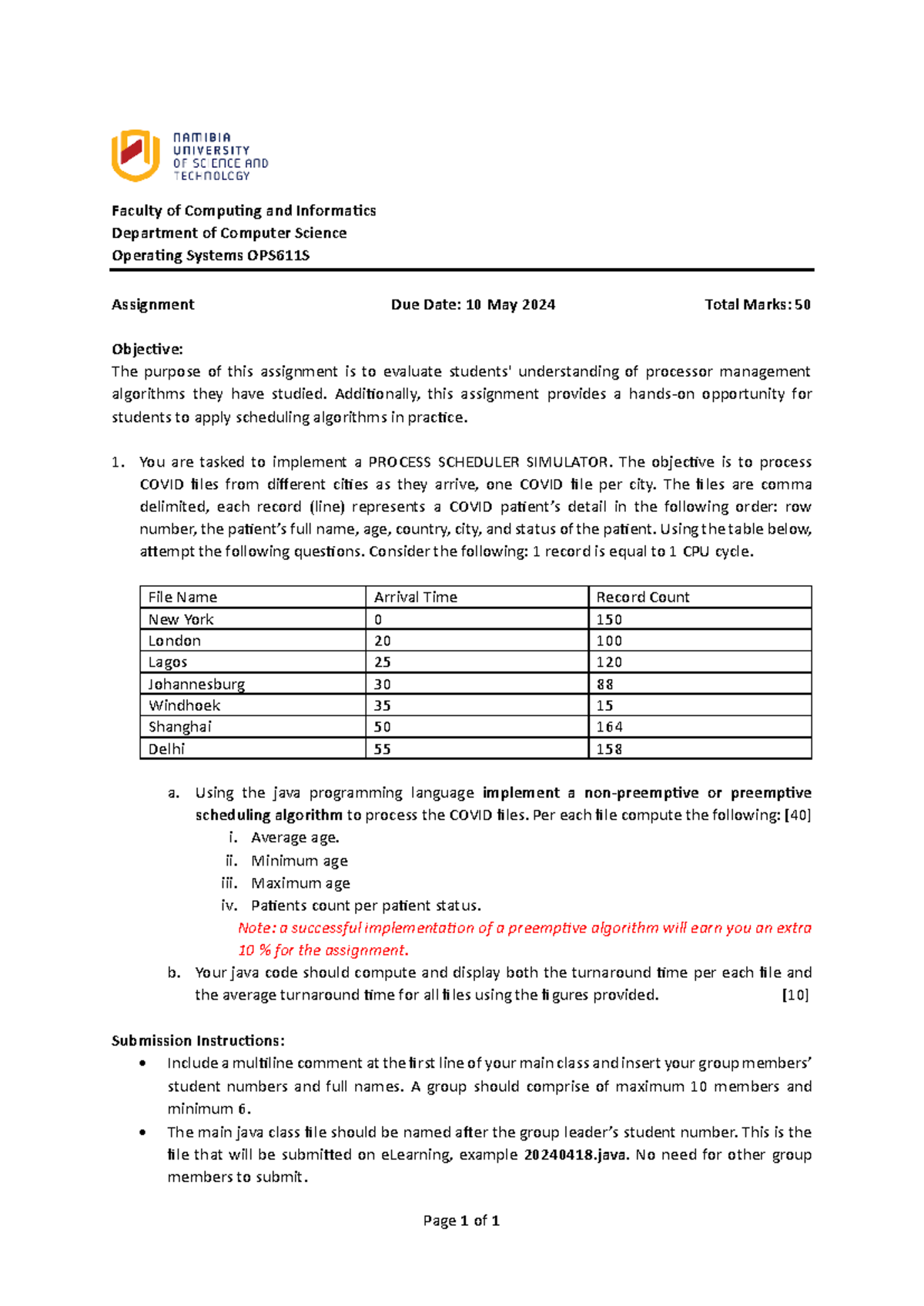 Instructions - Page 1 of 1 Faculty of Computing and Informatics ...