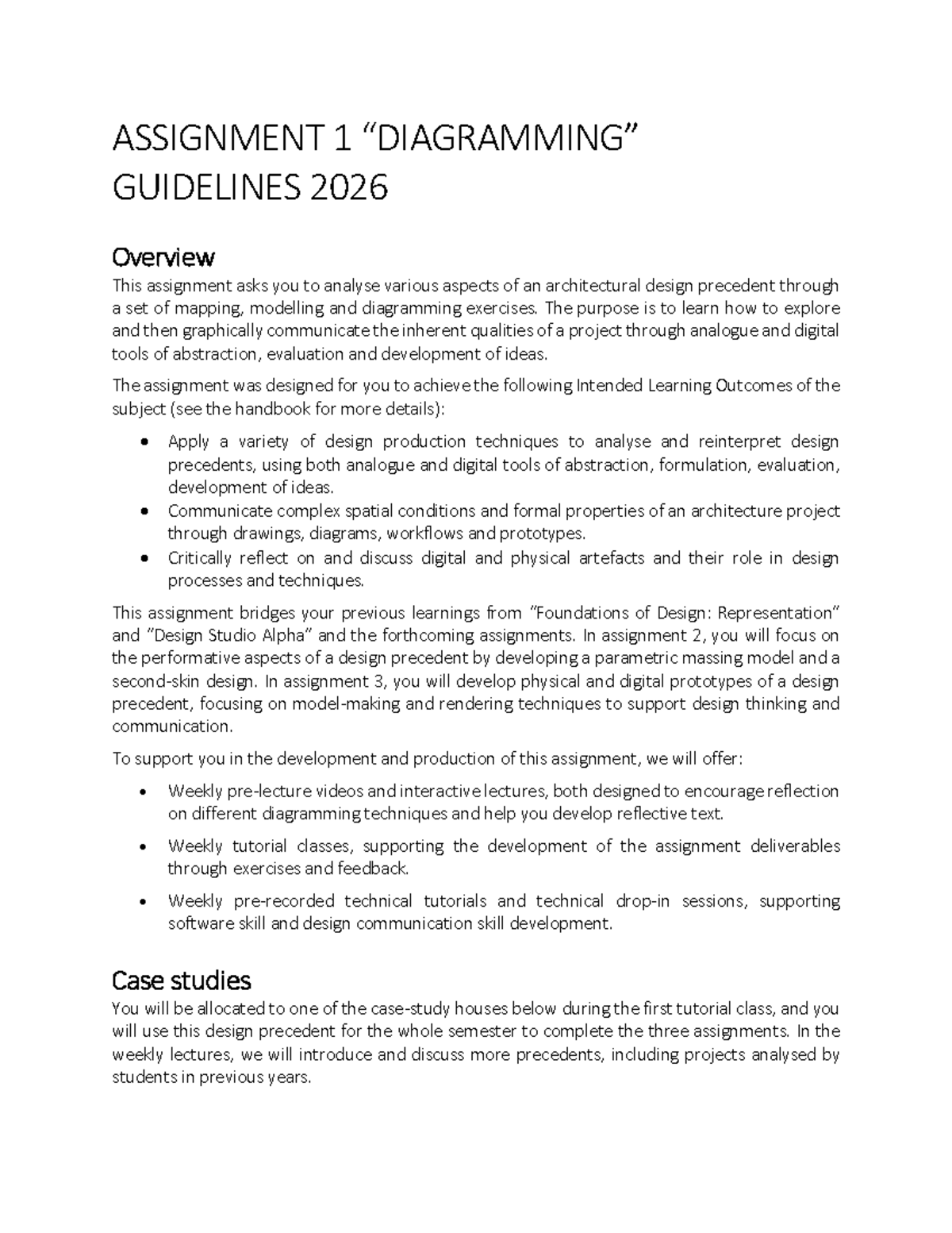 ARCH2000 Assignment 1 Guidelines: Architectural Design Analysis 2026 ...