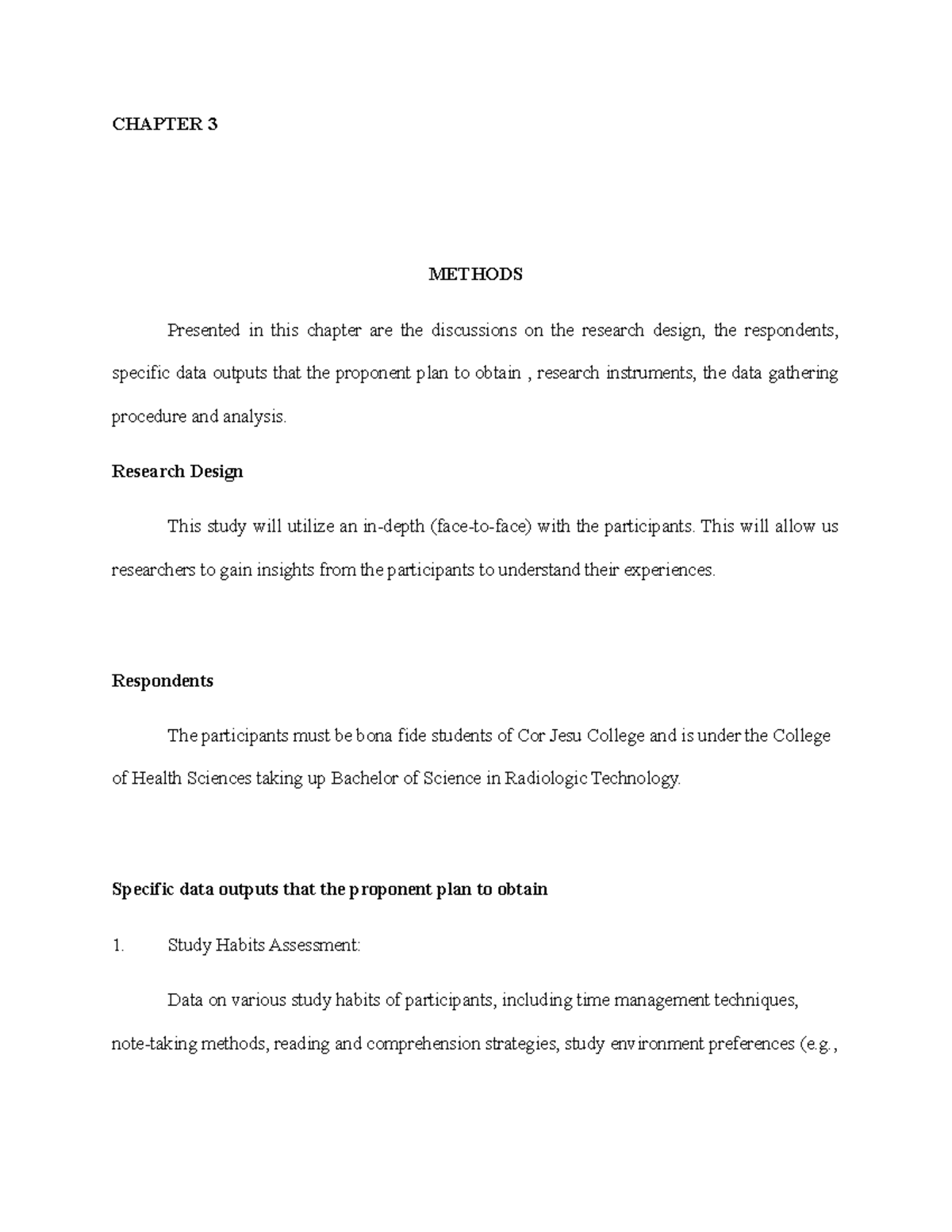 3 - CHAPTER3 - CHAPTER 3 METHODS Presented in this chapter are the ...