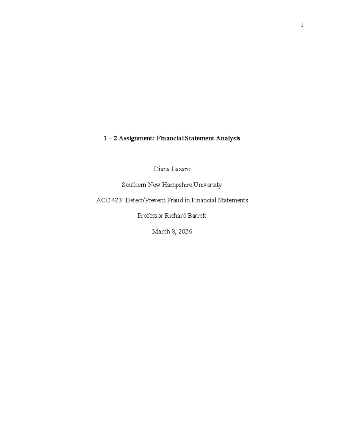 ACC 423: Financial Statement Analysis & Fraud Indicators - Studocu