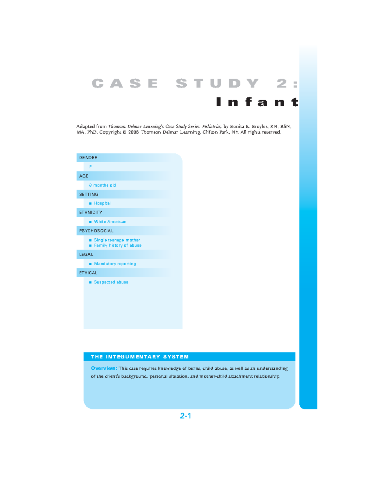 02 Pediatric Case Study - Infant with Burn Injuries: Analysis - Studocu