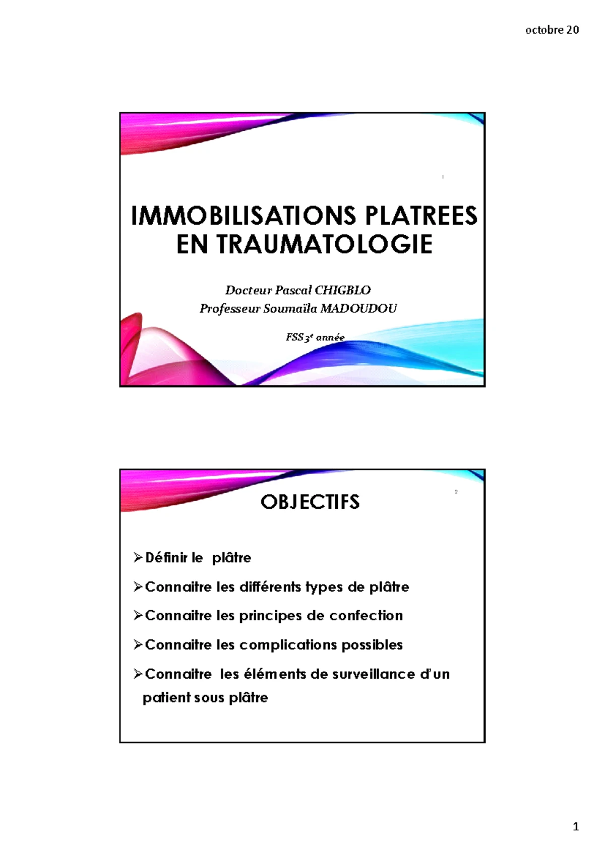 Fracture de la Patella en Médecine - Cours 3ème Année Dr AMOSSOU - Studocu