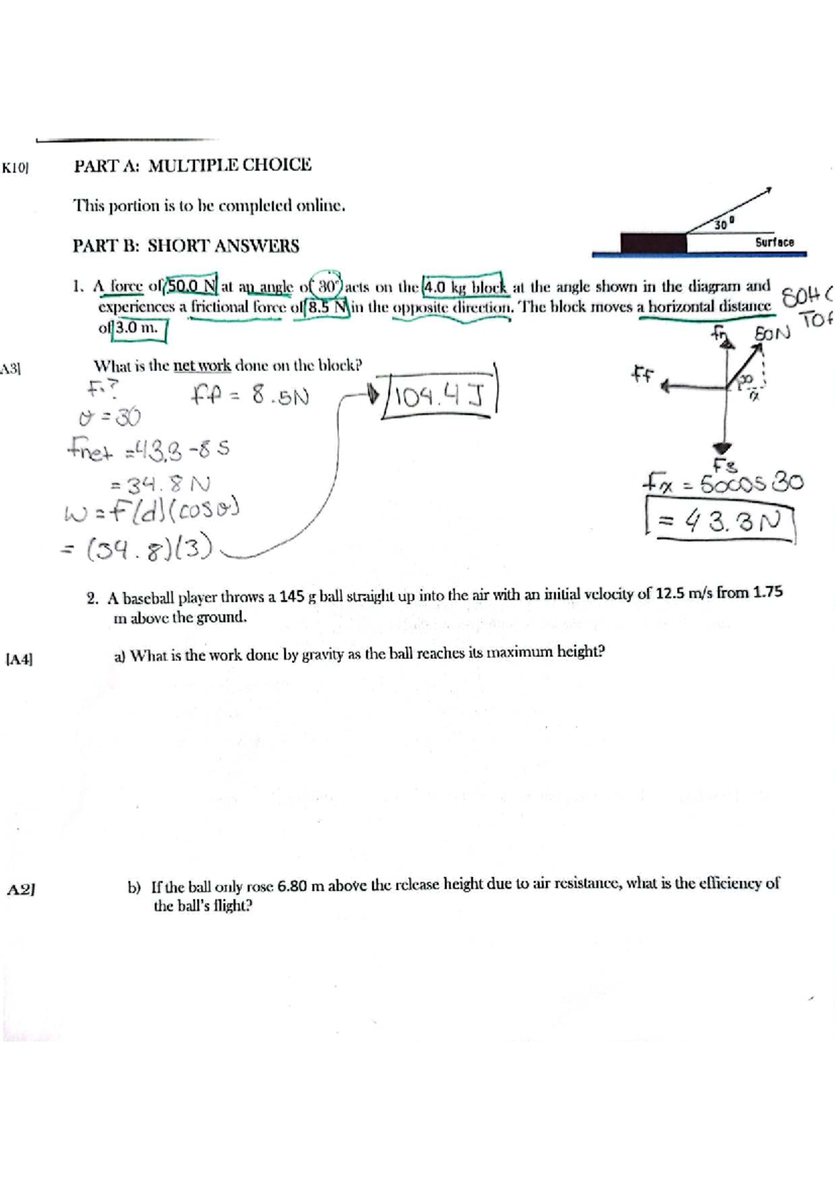 SPH3U Final Exam: Multiple Choice & Short Answer Questions - Studocu