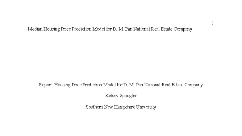 MAT230 Mod 4 - Housing Price Prediction Model Analysis Report - Studocu