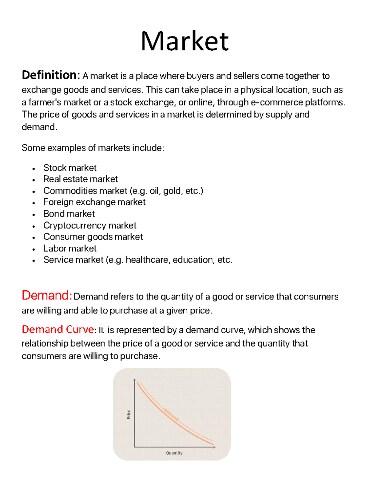 Market Dynamics: Demand Concepts and Examples for Econ 101 - Studocu