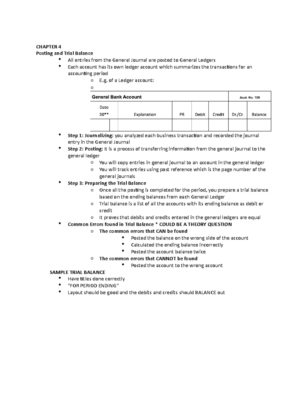 Chapter 4: Legal Accounting and Trial Balance Preparation - Studocu