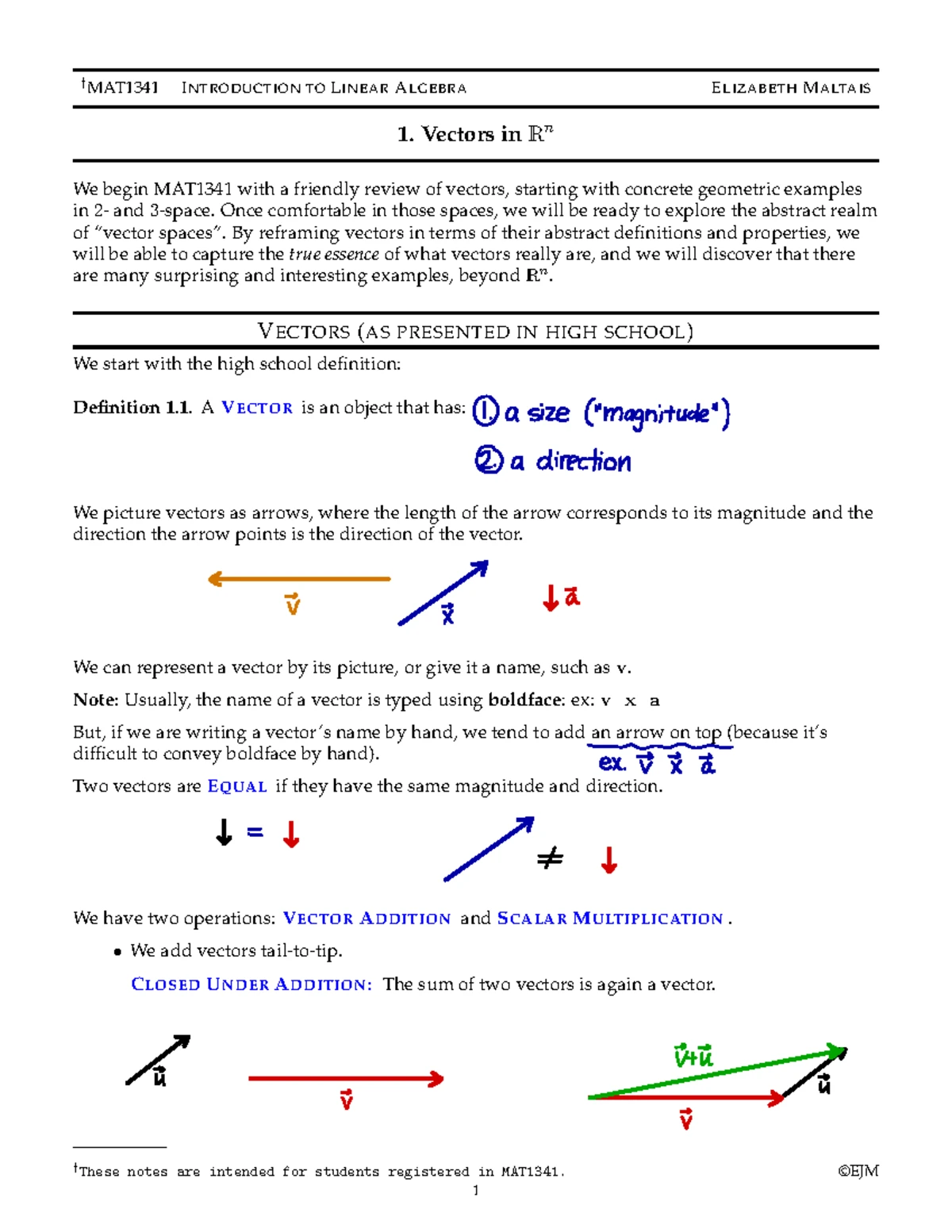 MAT 1341 Spring 2025 DGD Workbook for Linear Algebra - Studocu